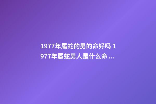 1977年属蛇的男的命好吗 1977年属蛇男人是什么命 77年蛇男的一生命运如何，1977年属蛇人的后半生命运-第1张-观点-玄机派